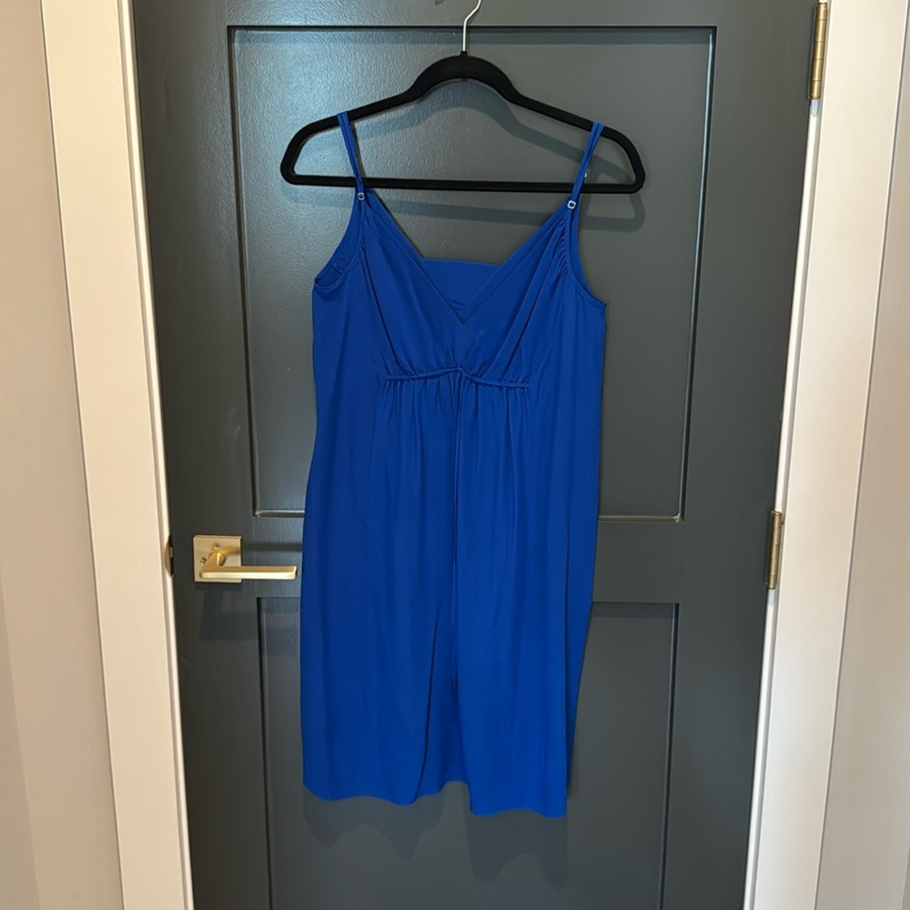Twelfth Street by Cynthia Vincent Blue Silk Mini Dress Size M